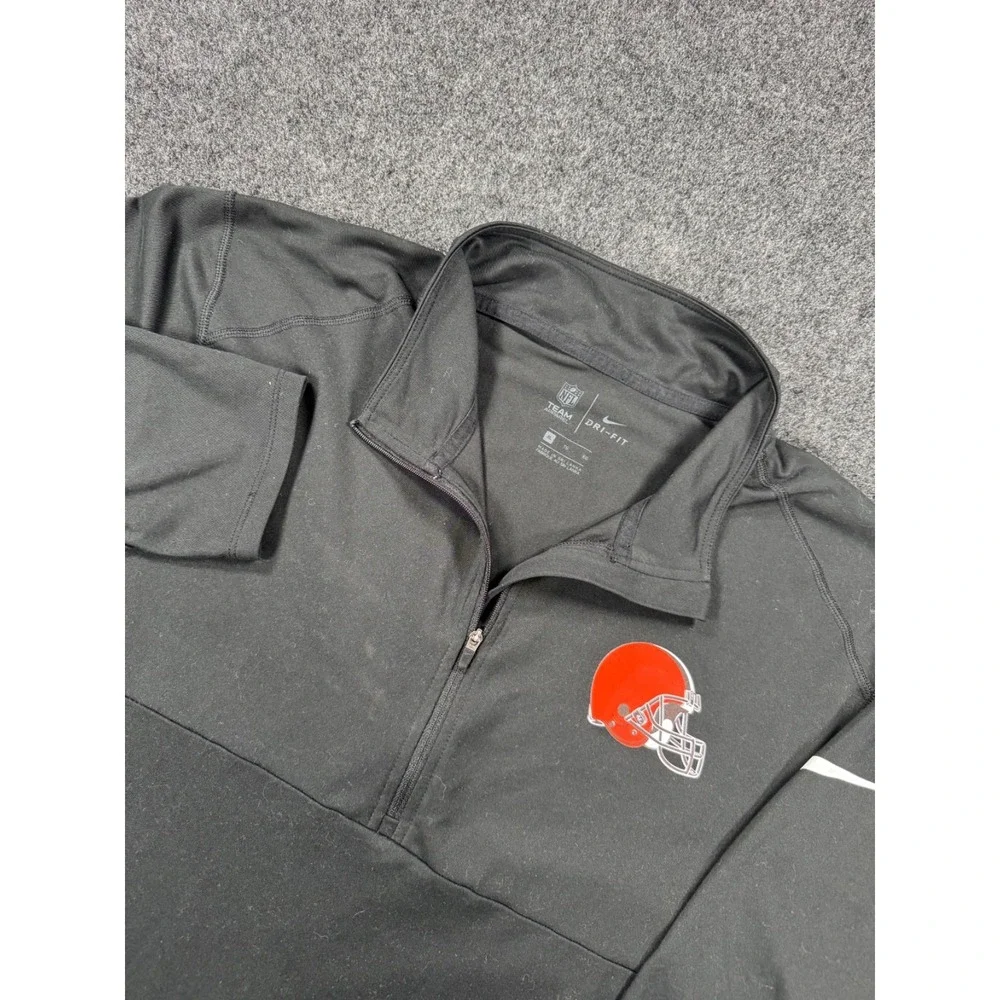 Nike Cleveland Browns Dri-FIT 1/4 Zip Pullover Men's XL Black NFL Football